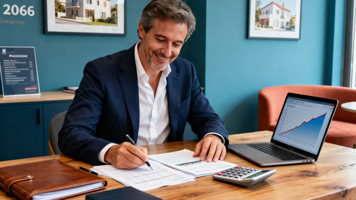 Conseiller immobilier consultant ses chiffres de commissions et son tableau de revenus annuels